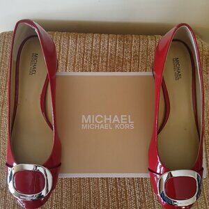Michael Kors Patent Leather Low Heel w/ Silver Buckle